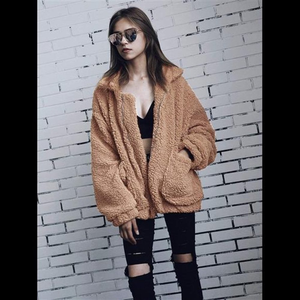 PRETTYGARDEN Women's 2022 Fashion Winter Coat Long Sleeve Lapel Zip Up Faux - Picture 4 of 6